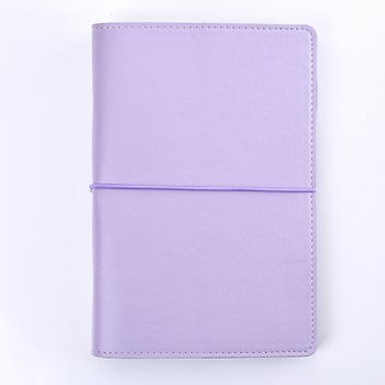 32K馬卡龍紫色工商日誌-綁帶PU皮革活頁筆記本-可訂製內頁及客製化加印LOGO_0