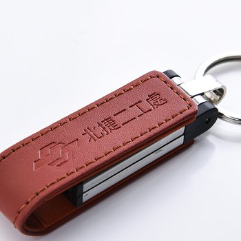 皮製隨身碟-鑰匙圈禮贈品USB-金屬環皮革材質隨身碟-客製隨身碟容量-採購訂製印刷推薦禮品_5
