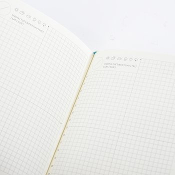 時尚壓紋工商日誌-尺寸10.5x15cm直式PU筆記本-可訂製內頁及客製化加印LOGO-藍綠_4