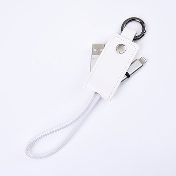 伸縮拉繩皮革鑰匙圈充電線-可客製化印刷/烙印企業LOGO或宣傳標語_12