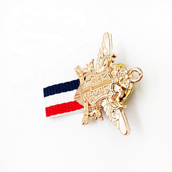 海軍風絲帶金屬金翼徽章-2