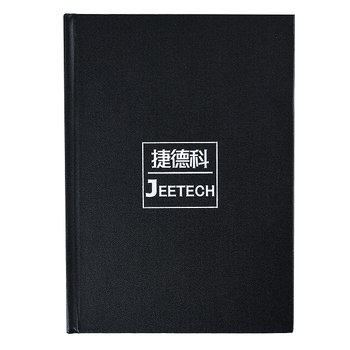 筆記本-尺寸25K黑色柔紋皮精裝-封面燙印+內頁模造紙-客製化記事本_0