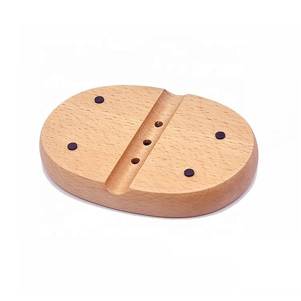桌上型單層竹木肥皂盒-橢圓形_2
