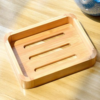 桌上型單層竹木肥皂盒-長方形_1