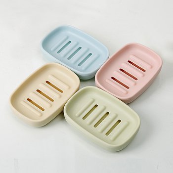 桌上型雙層塑料肥皂盒-長方形_0