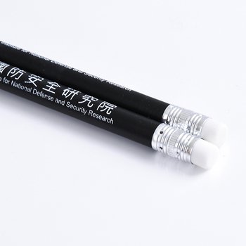 鉛筆單色印刷-白色筆頭霧面黑筆桿印刷禮品-採購批發製作贈品筆_2