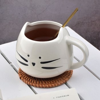 400ml貓咪造型陶瓷馬克杯-附湯匙_4