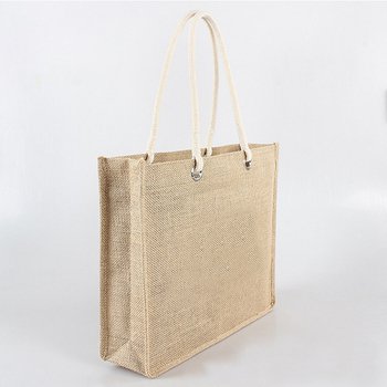 簡約黃麻購物袋-客製化手提袋_1