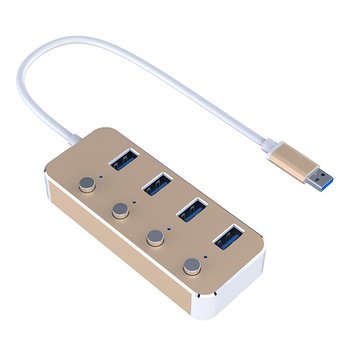 USB 3.0接口HUB集線器-4USB-鋁合金材質-獨立開關_1
