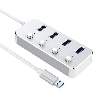 USB 3.0接口HUB集線器-4USB-鋁合金材質-獨立開關_2