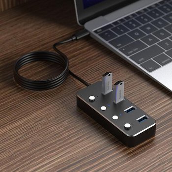 USB 3.0接口HUB集線器-4USB-鋁合金材質-獨立開關_3