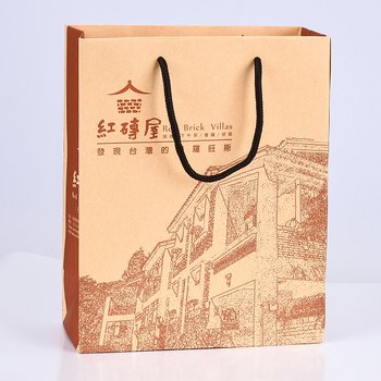 150P赤牛皮紙袋-22.5x28x10.5cm單色單面印刷手提袋-客製化紙袋設計 _0