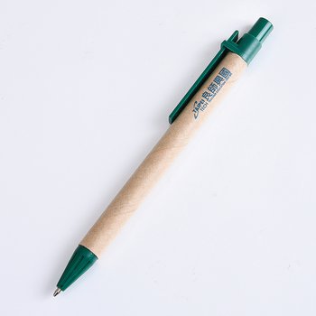 廣告筆-按壓式環保紙筆管推薦禮品-單色原子筆-採購客製印刷贈品筆_0
