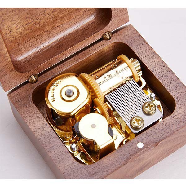 簡約方形木製音樂盒_4
