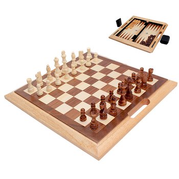 二合一手提可折疊收納木製西洋棋/象棋套組_0