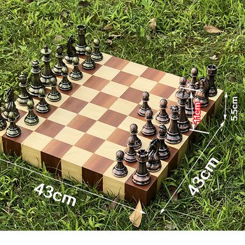 復古風木製西洋棋套組_0