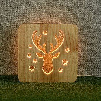 小夜燈-方形3D簍空床頭燈/木製LED燈-客製化禮贈品_3