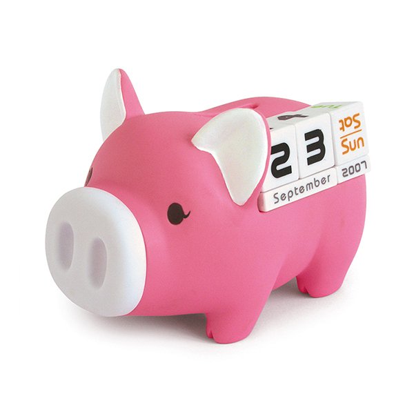 小豬造型存錢筒塑膠萬年曆_2