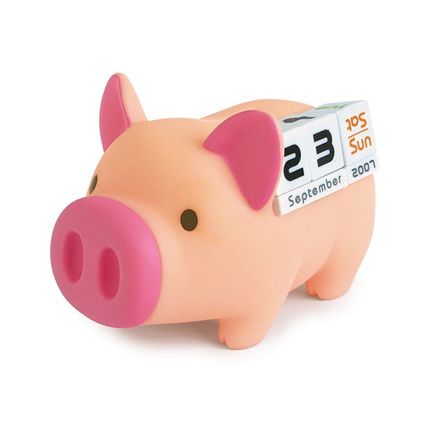 小豬造型存錢筒塑膠萬年曆_1