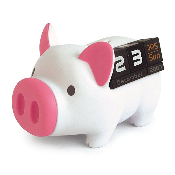 小豬造型存錢筒塑膠萬年曆_4