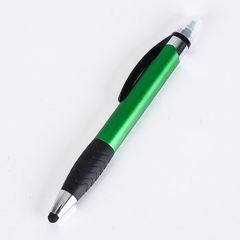 觸控筆-按壓式原子筆附螢光筆-採購客製印刷贈品筆-可印刷logo _0