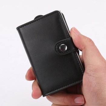 RFID防盜卡片夾-手拉式PU皮革+鋁製卡套_2