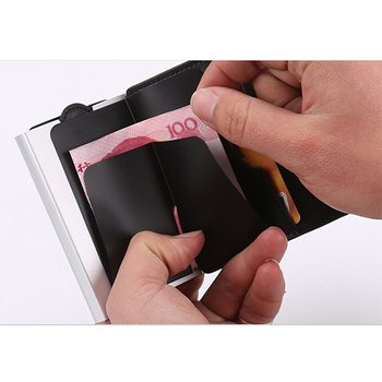 RFID防盜卡片夾-手拉式PU皮革+鋁製卡套_4