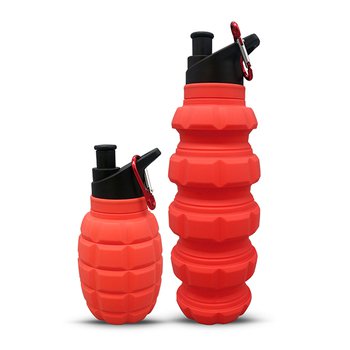 580ml手榴彈造型可摺疊水瓶-食品級有機矽膠水壺_1