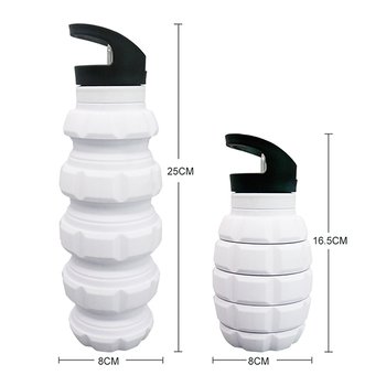 580ml手榴彈造型可摺疊水瓶-食品級有機矽膠水壺_3