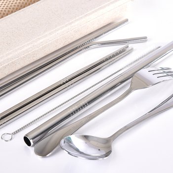 不鏽鋼吸管餐具-7件組吸管湯叉筷子組-餐盒+網袋-304不鏽鋼原色_1