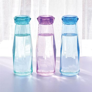 630ml透明鑽石杯蓋水瓶-食品級ABS水壺_0