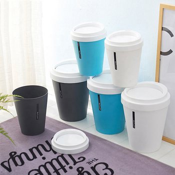 垃圾桶-咖啡杯造型PP迷你桌面垃圾桶_3