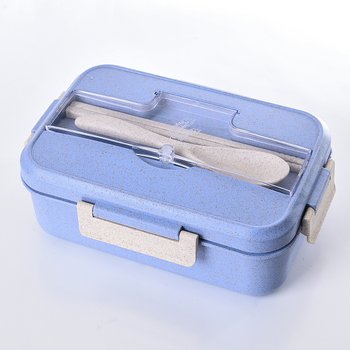 單層3格小麥餐盒-附小麥餐具筷勺二件式便攜環保盒-可客製化印刷logo_0
