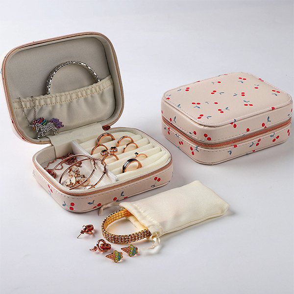 少女風旅行首飾盒-PU皮革盥洗收納包-4