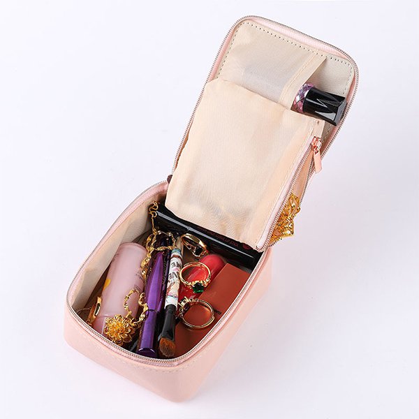 少女風旅行首飾盒-PU皮革盥洗收納包-6