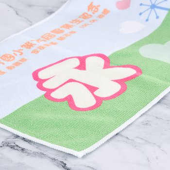 長型毛巾-19x110cm本白毛巾布-單面彩色印刷(同67BT-0043)-永芳國小_2