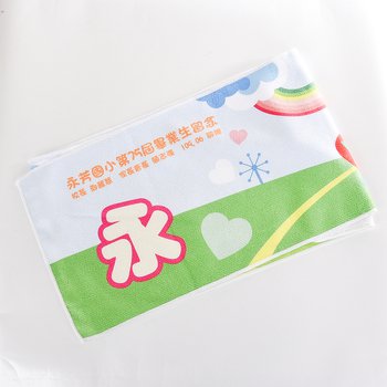 長型毛巾-19x110cm本白毛巾布-單面彩色印刷(同67BT-0043)-永芳國小_1