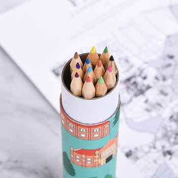 12色色鉛筆-紙圓筒廣告單色印刷禮品-環保廣告筆-客製印刷贈品筆_1
