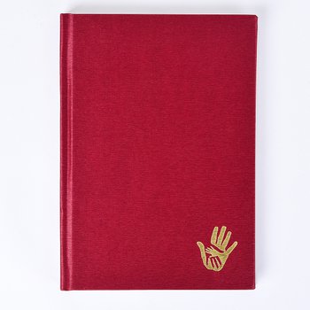 筆記本-尺寸25K紅色柔紋皮精裝-封面燙印+內頁模造紙-客製化記事本_0