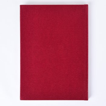 筆記本-尺寸25K紅色柔紋皮精裝-封面燙印+內頁模造紙-客製化記事本_1