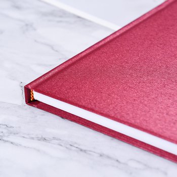 筆記本-尺寸25K紅色柔紋皮精裝-封面燙印+內頁模造紙-客製化記事本_5