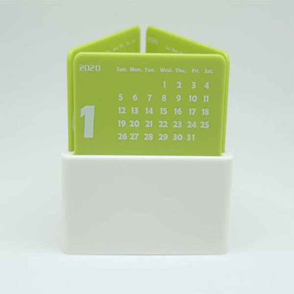 塑膠三角形筆筒桌曆_2