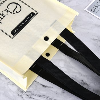 不織布購物袋-厚度80G-尺寸W23xH25xD5cm-雙面黑色印刷(共版)-推薦款_1