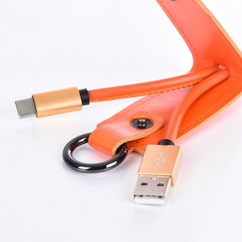 伸縮拉繩皮革鑰匙圈充電線-可客製化印刷/烙印LOGO(同55AA-0017)_3