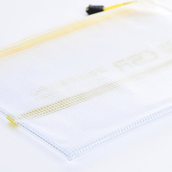 拉鍊袋-一面網格+一面透明PVC材質W24xH17cm-單面單色印刷-可印刷logo_2