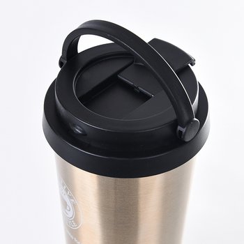 500ml按壓式真空提帶不鏽鋼咖啡保溫杯(金色)-可客製化印刷企業LOGO_2