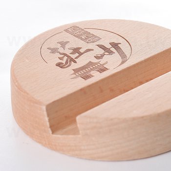 木製手機架-圓形造型-可印刷logo_1