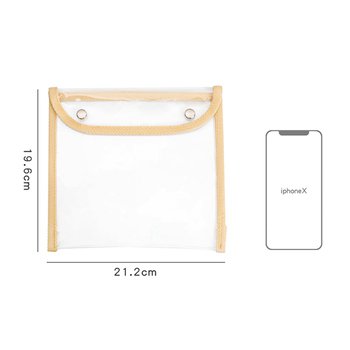收納袋-PVC化妝包按扣透明收納袋-尺寸21.2x19.6cm(現貨)_9