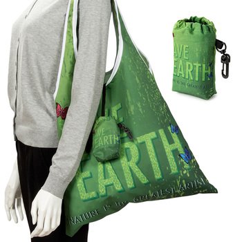 肩揹摺疊環保袋-75D雙透布-雙面彩色印刷購物袋-含掛勾(附小收納袋)_5