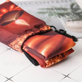 肩揹摺疊環保袋-75D雙透布-雙面彩色印刷購物袋-含掛勾(附小收納袋)_3